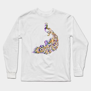 Peacock colorful design Long Sleeve T-Shirt